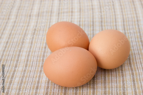 Eggs on tablecloth
