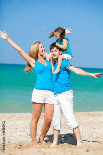 Family on beach vacation