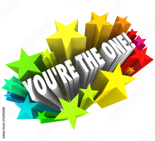 Canvas Print You're the One Words Stars Chosen Candidate Top Choice