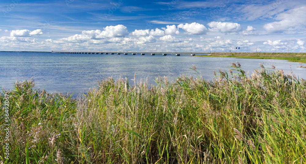 Summer panorama for bridge to Oland island