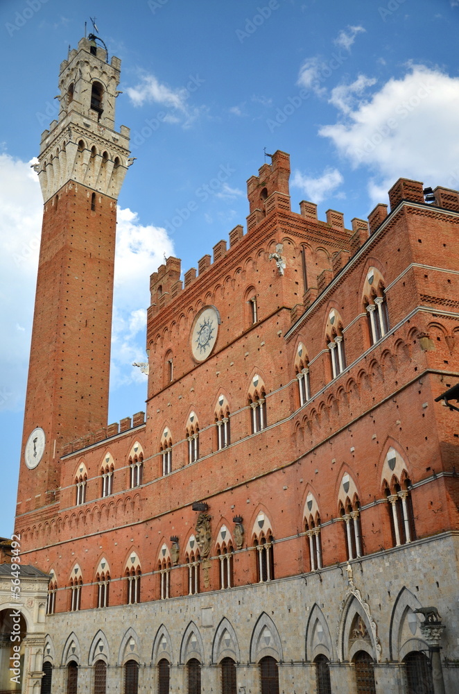 Fototapeta premium Majestatyczny Palazzo Pubblico w Sienie, Włochy