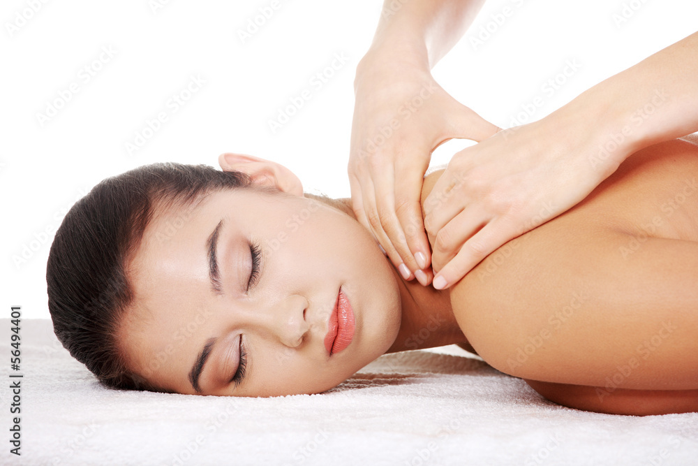 Preaty young woman relaxing in spa saloon Preaty young woman relaxing in spa saloon