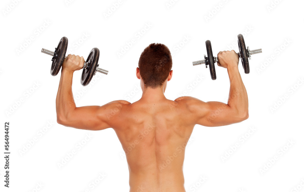 Handsome muscled man training Handsome muscled man training