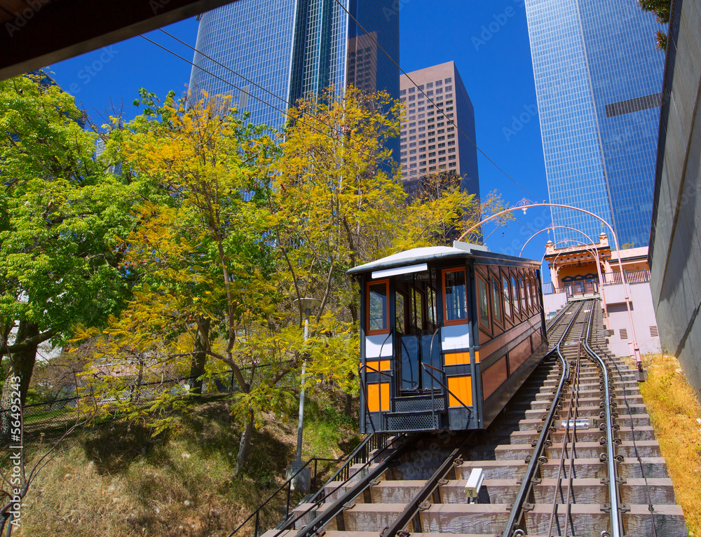 Naklejka premium Los Angeles Angels flight funicular in downtown
