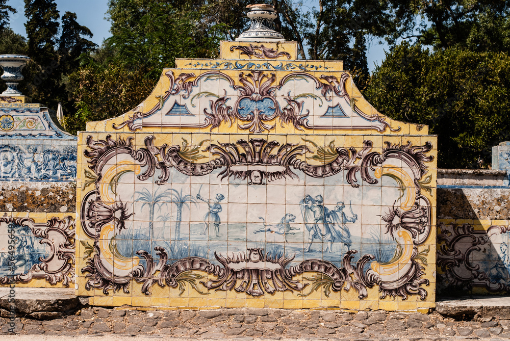 Samolepka Portuguese ceramic tile painting from the C18th.