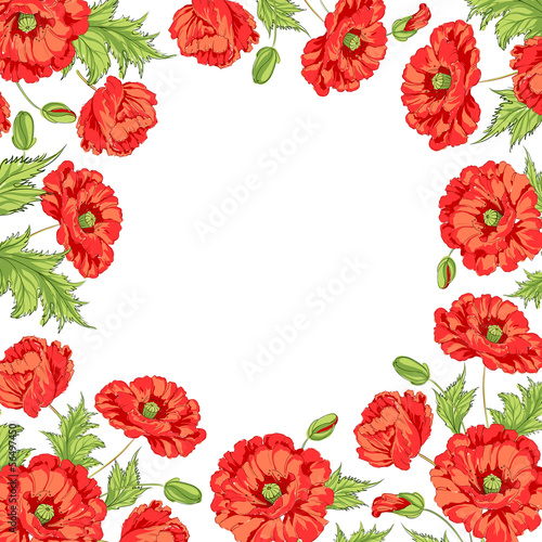 Frame with wreath of poppies © Kotkoa