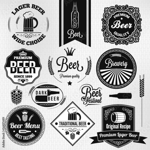 beer set vintage lager labels
