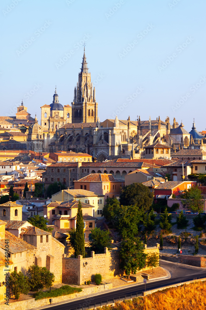 Toledo Cathedral in summer morning