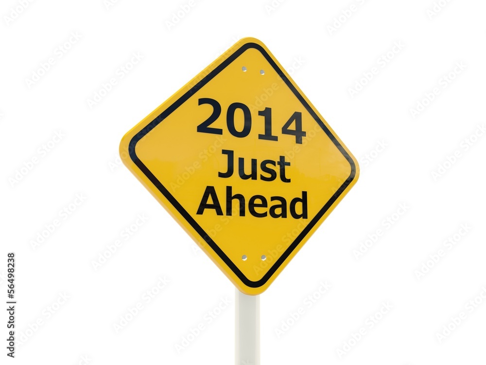 2014 New Year just ahead road sign