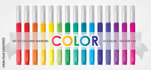 Set of Vector Colored Markers