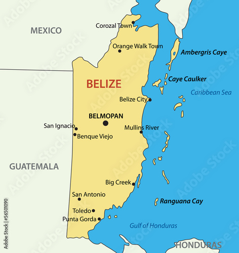 Belize - vector map