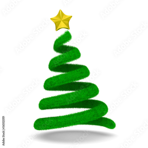 Christmas tree on white. Isolated 3d image