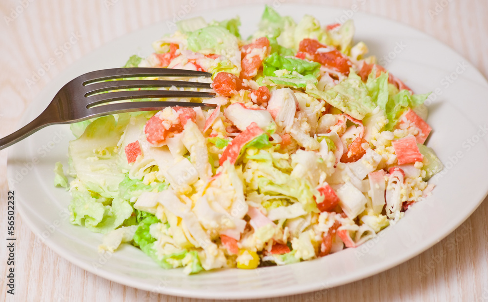 Fresh salad with shrimps and vegetables Fresh salad with shrimps and vegetables