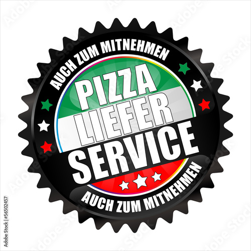 Bügel Button Kranz black Pizza Lieferservice