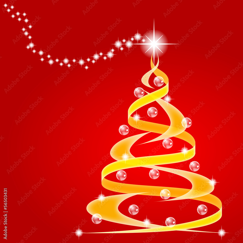 Weihnachtskarte mit Baum und Sternen Weihnachtskarte mit Baum und Sternen