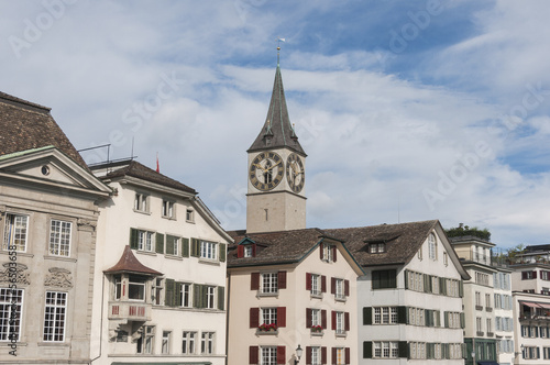 Historische Atlstadt, Zürich, St. Peter Kirche, Schweiz