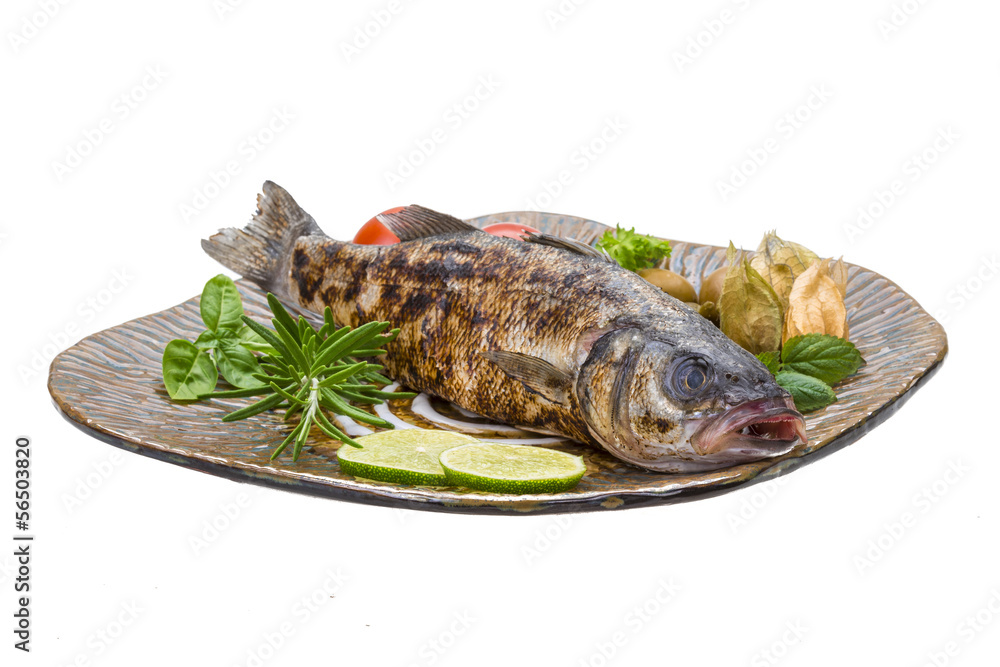 Roasted seabass