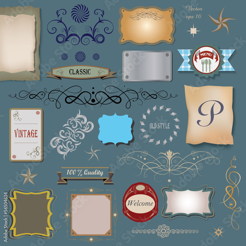 Mega vintage symbol set