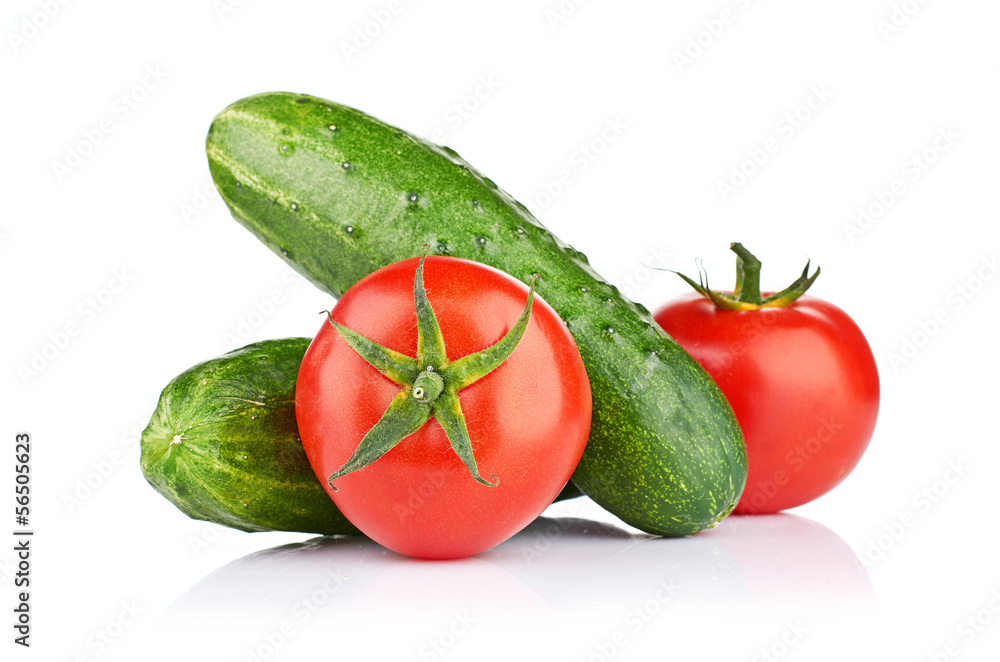 Ripe vegetables isolated on white background Ripe vegetables isolated on white background
