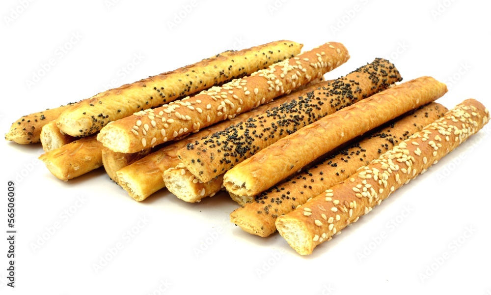 paluszki z makiem , solą i sezamem