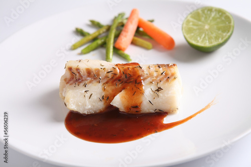 grilled cod fish steak
