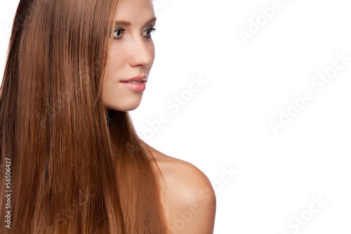 Brunette with long hairs