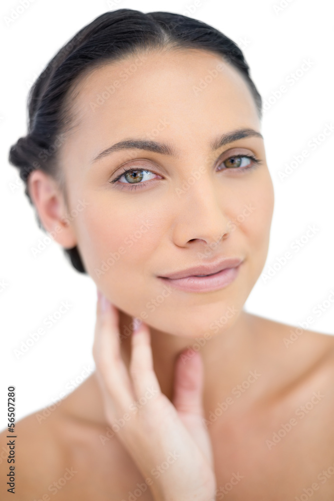 Peaceful natural model posing in close up Peaceful natural model posing in close up