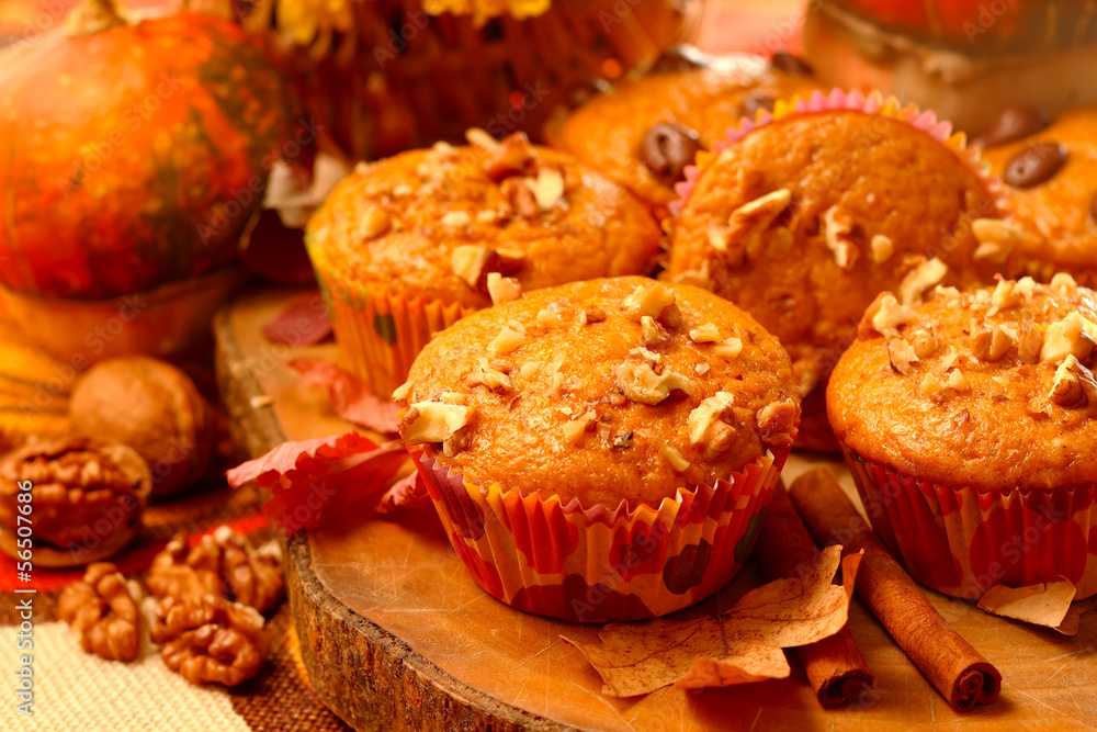 Pumpkin muffins with nuts Pumpkin muffins with nuts
