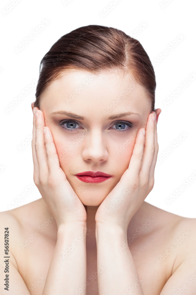 Sensual model with glossy lips posing Sensual model with glossy lips posing