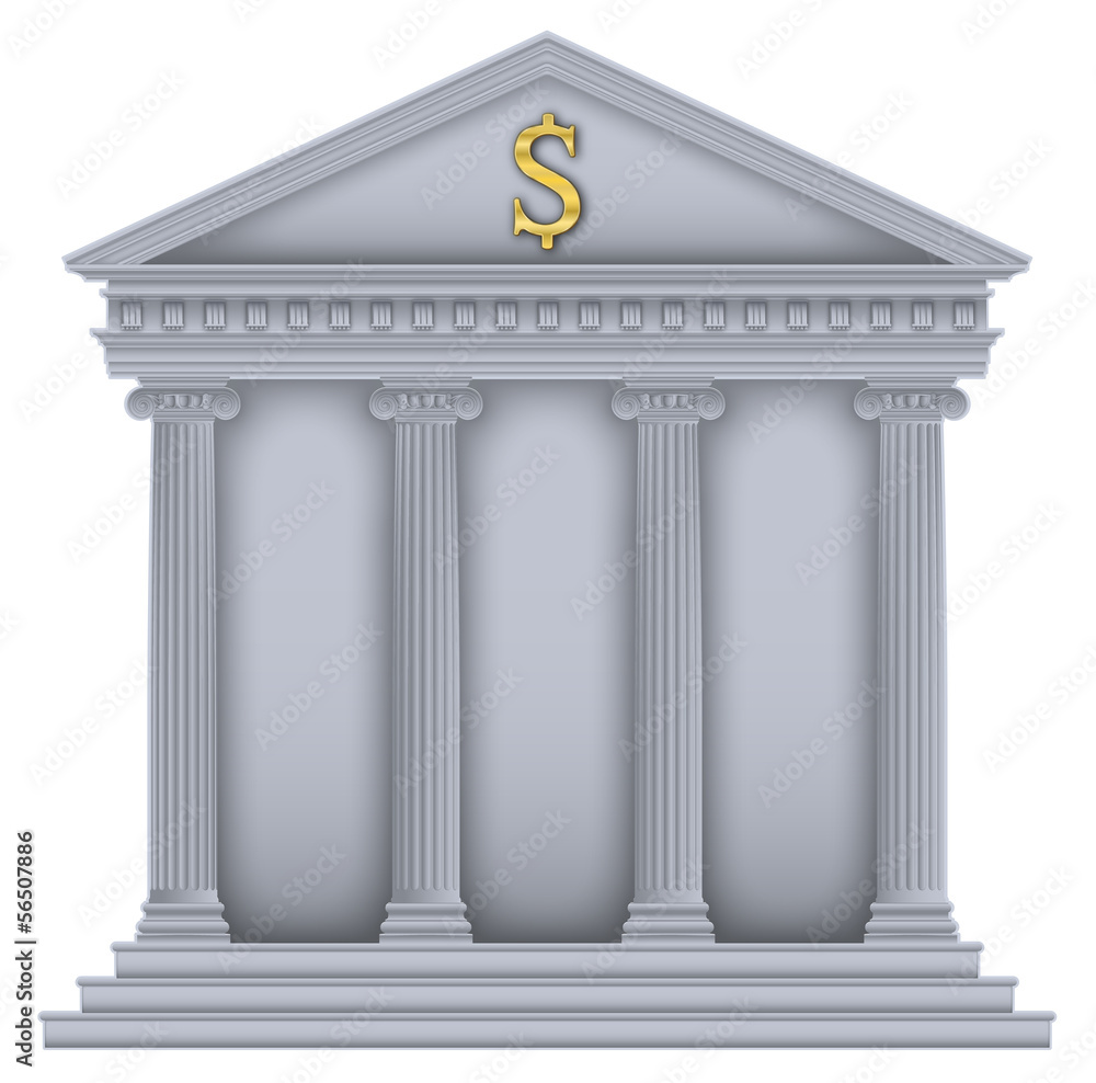 Obraz premium Roman/Greek Temple bank symbol