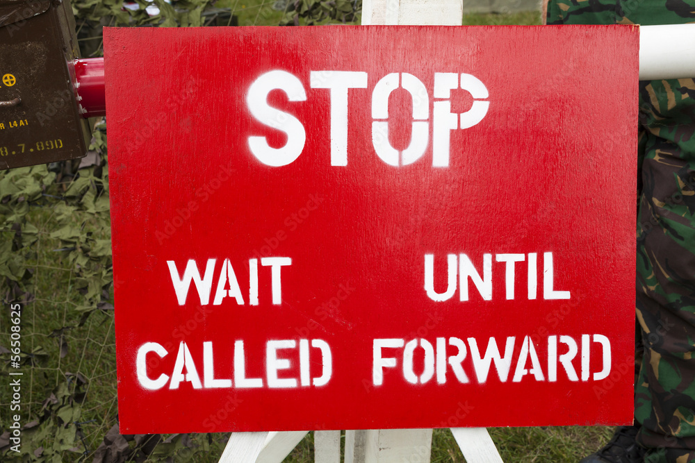 Military Checkpoint Stop SIgn