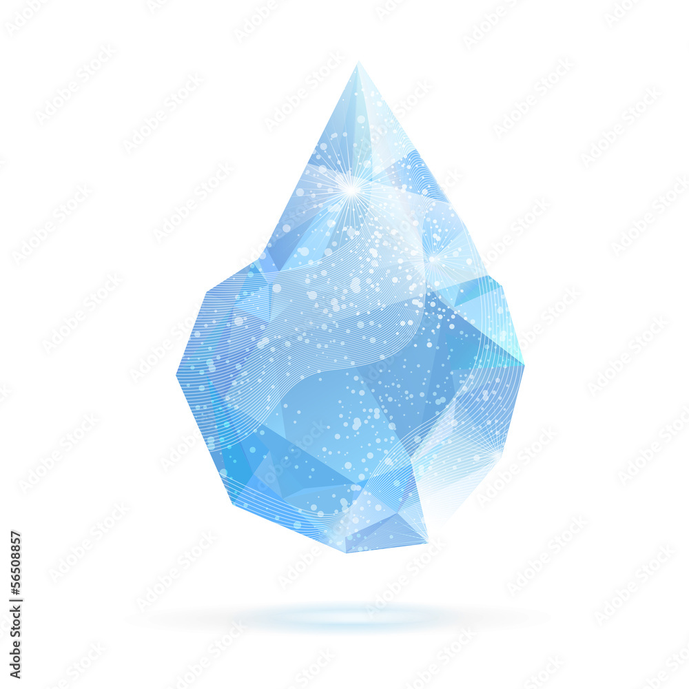 Geometric crystal pink drop. Vector. Geometric crystal pink drop. Vector.