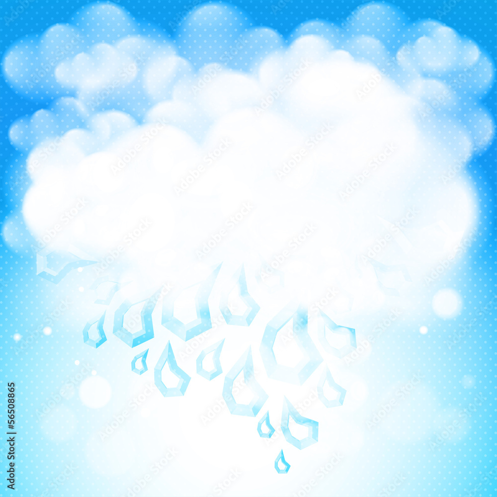 Cute rainy cloud. Vector illustration. Cute rainy cloud. Vector illustration.