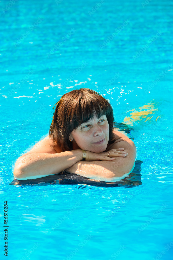 woman in the pool