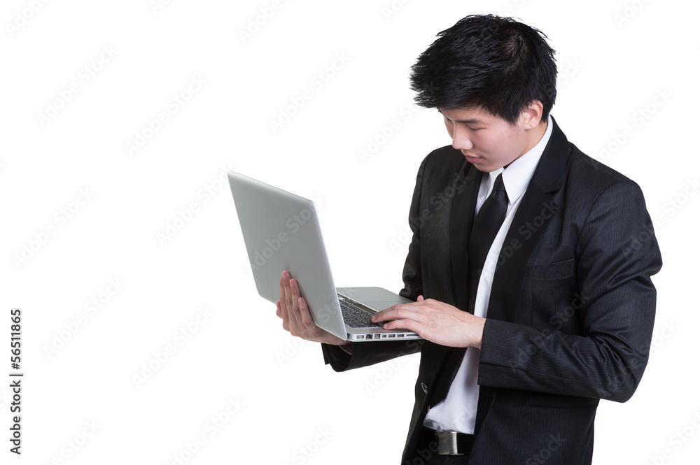 business man smart hold notebook suit isolated business man smart hold notebook suit isolated