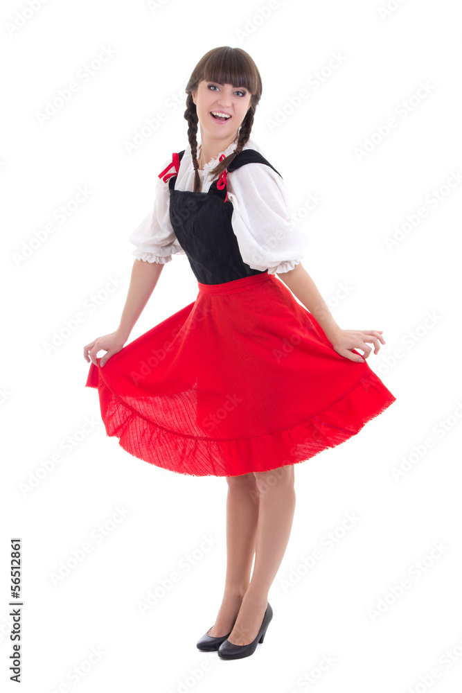 happy woman in typical bavarian dress dirndl happy woman in typical bavarian dress dirndl