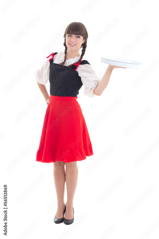 Young and beautiful bavarian girl isolated over white Young and beautiful bavarian girl isolated over white