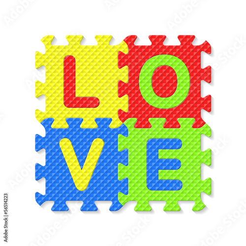 Word LOVE written with alph...