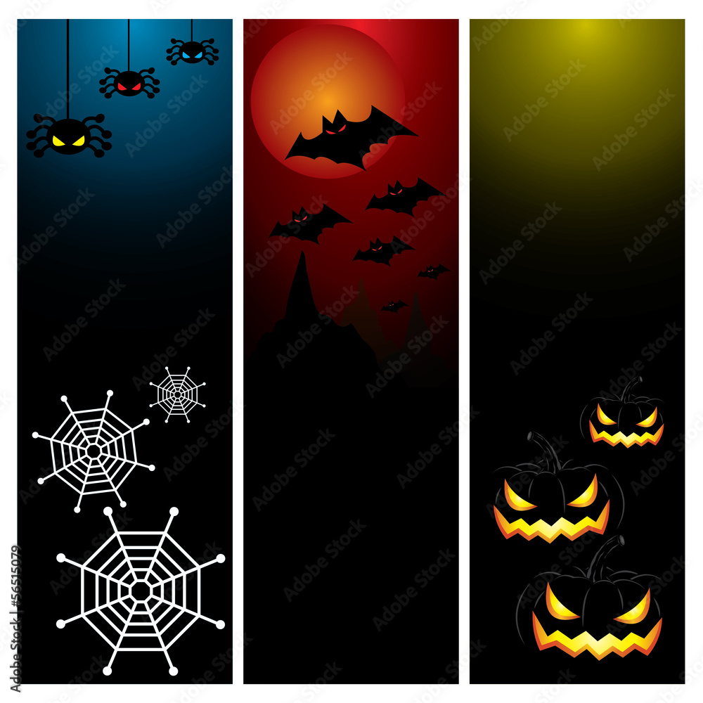 Happy Halloween day banner set design