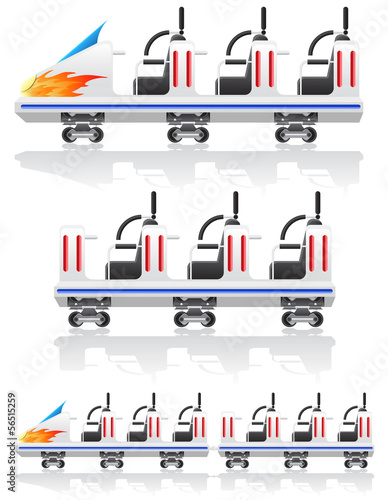 trailers for roller coasters vector illustration