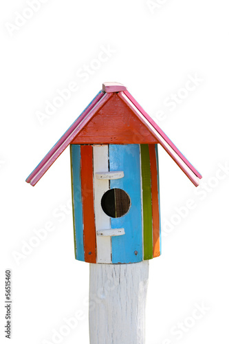 colorful bird house in farm