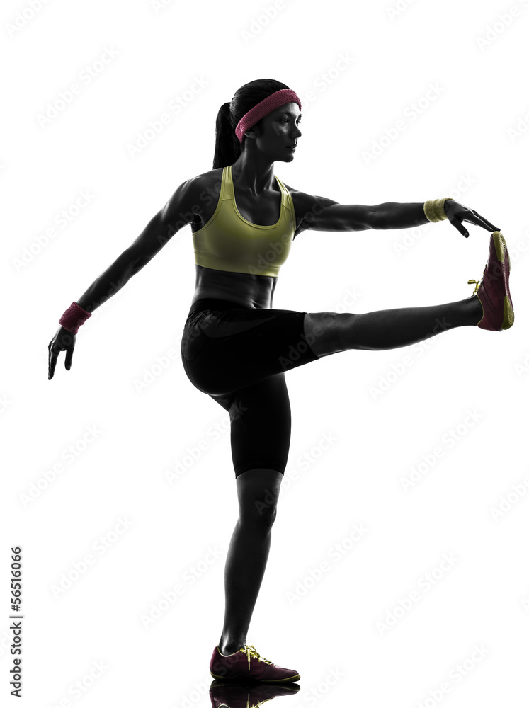 woman exercising fitness workout stretching silhouette woman exercising fitness workout stretching silhouette