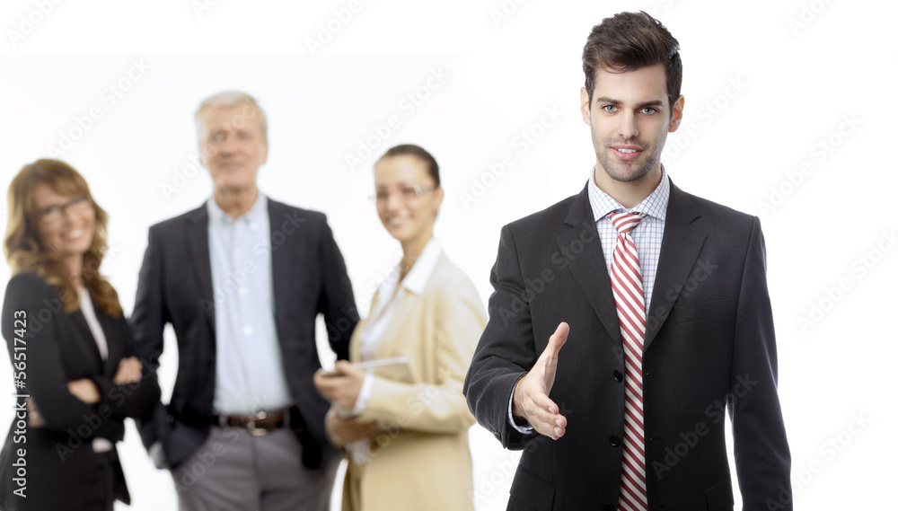 Businessman offering for handshake Businessman offering for handshake