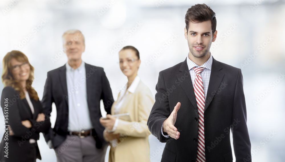 Businessman offering for handshake Businessman offering for handshake