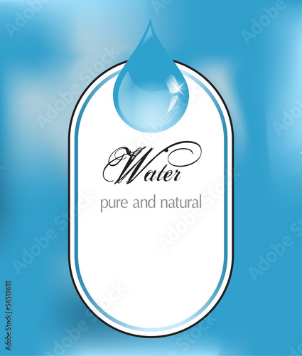Water label with drop