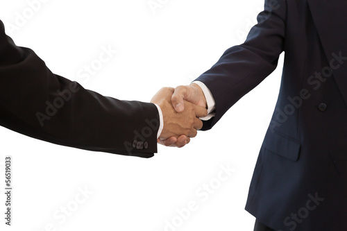 Businessman handshake isolated on white background