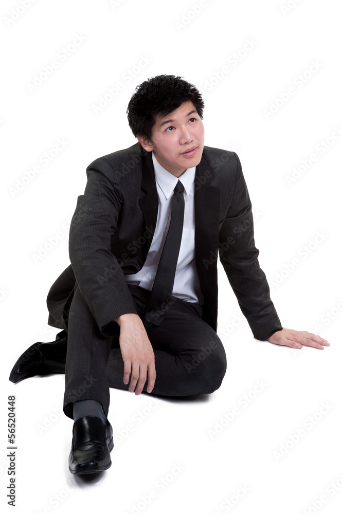 business man Attractive smart Seat suit isolated business man Attractive smart Seat suit isolated