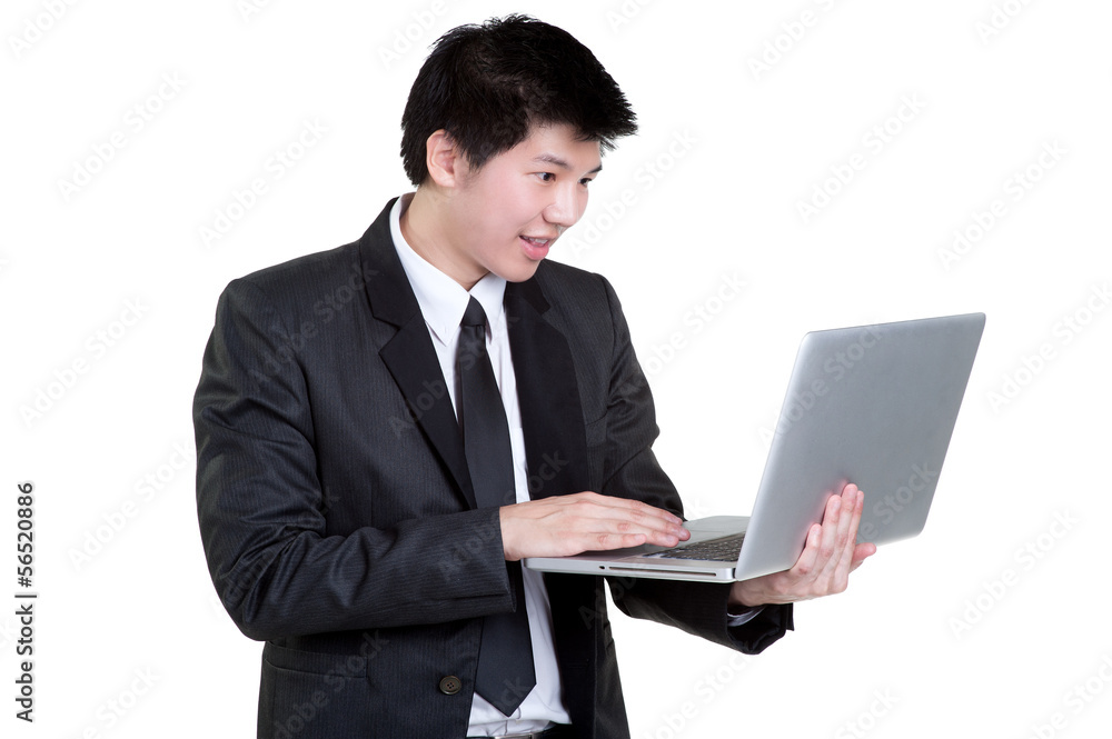 business man smart hold notebook suit isolated business man smart hold notebook suit isolated