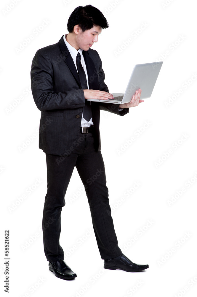 business man smart hold notebook suit isolated business man smart hold notebook suit isolated