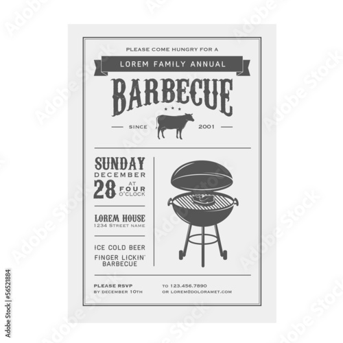 Vintage barbecue invitation